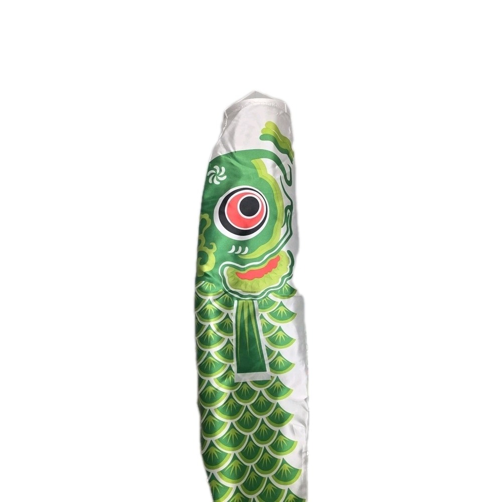 2 Pack, 39Inch Japanese Carp Windsock Koinobori Wind Socks for Outside, Green - Picture 2 of 4